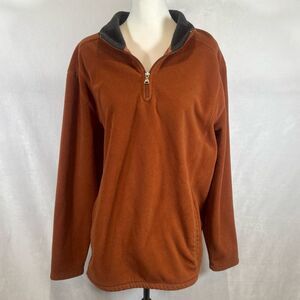St John’s Bay copper burnt orange 1/4 zip pullover sweater with pockets size XL